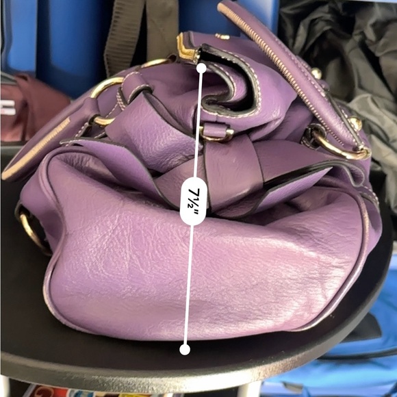 Miu Miu Purple Leather Bow Purse - Picture 5 of 13